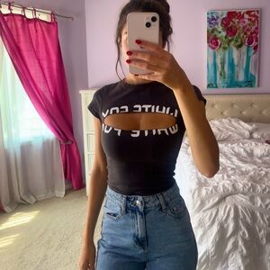 Charcoal Top from White Fox Boutique